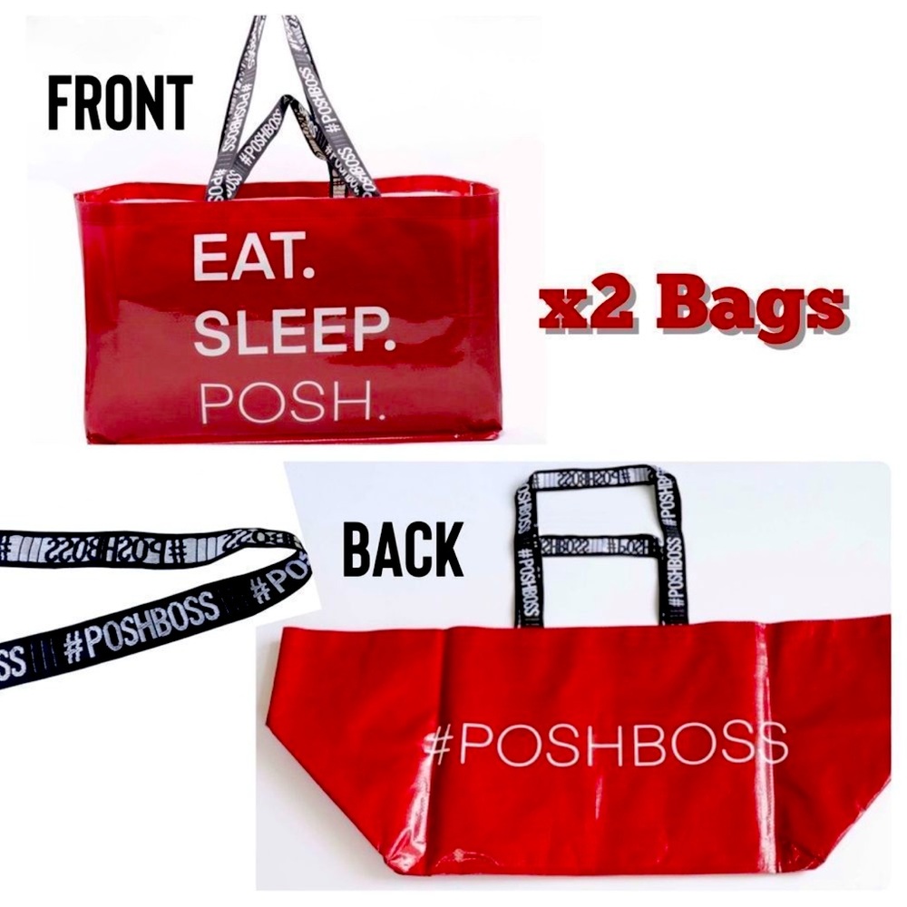 Set of 2 Utility oversized Tarp IKEA-like Tote Bags, Eat Sleep Posh, #Po…